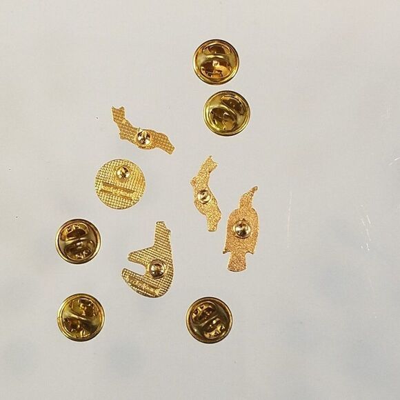 Enamel Metal Pins Tie Tack Lapel Animal Pins Lot Of 5 Bear Turtle Eagle Dolphin - Picture 7 of 7